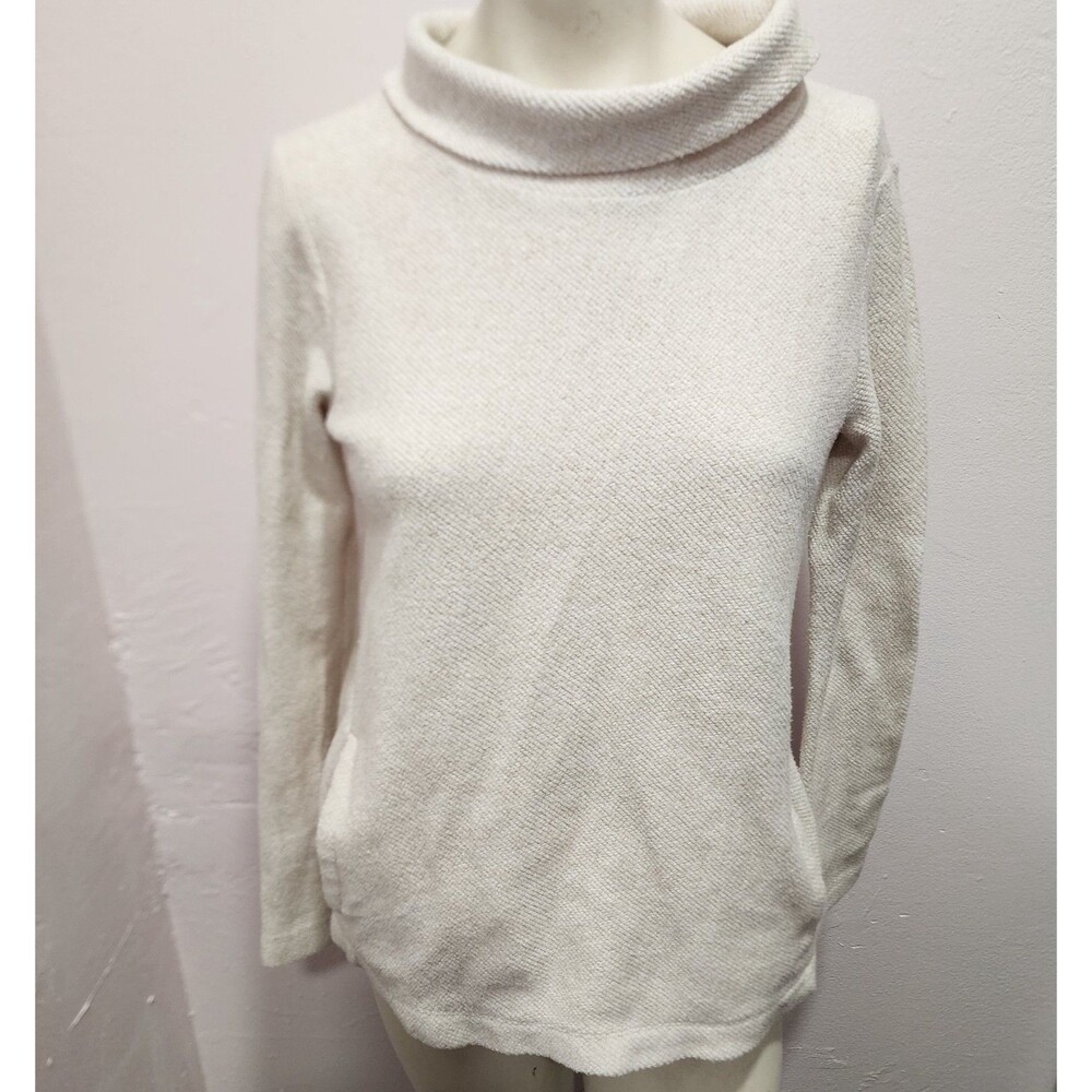 J Crew Mercantile Funnelneck Pullover‎ Sweater Womens SZ XS Cozy Cream Winter